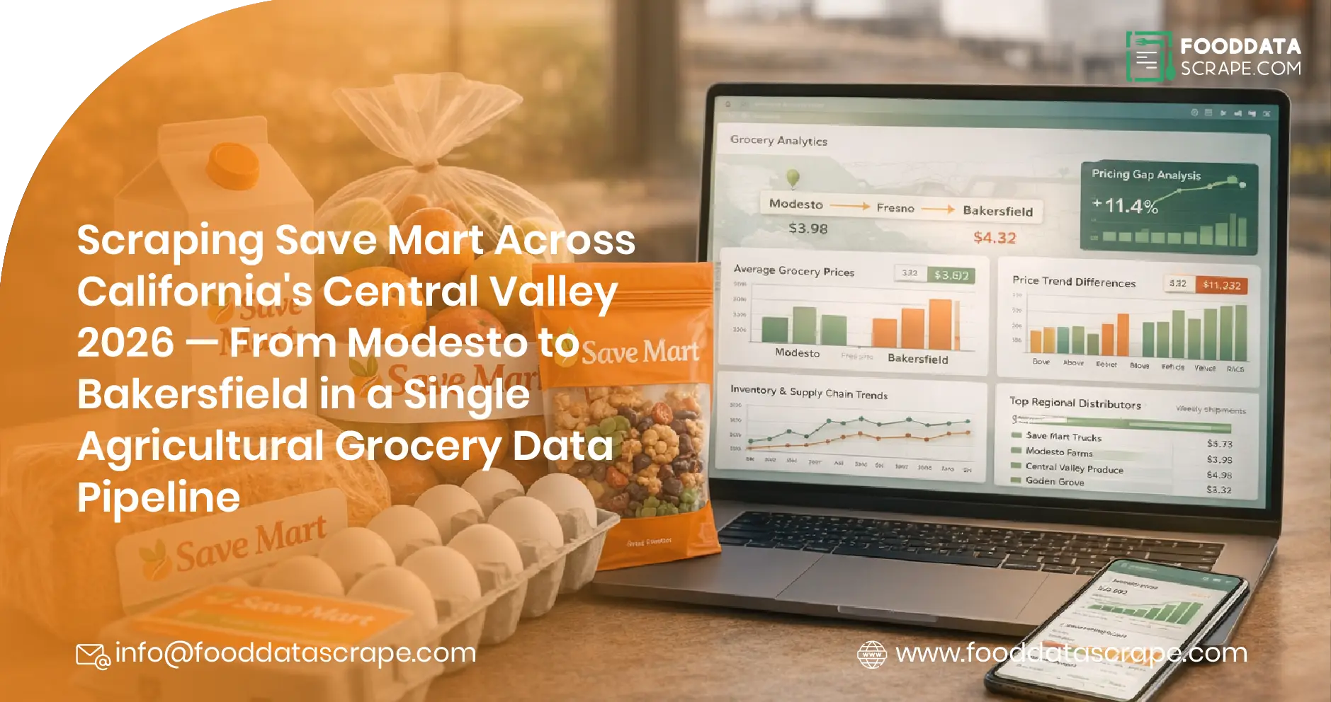 Scraping Save Mart Across California Central Valley 2026 — From Modesto to Bakersfield in a Single Agricultural Grocery Data Pipeline